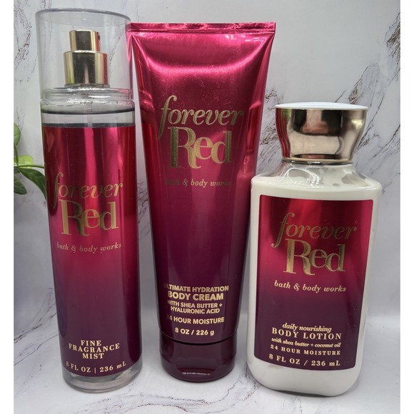 Bath Body Works Other - Bath & Body Works Forever Red Body Mist Body Cream & Body Lotion 3 Piece Set New